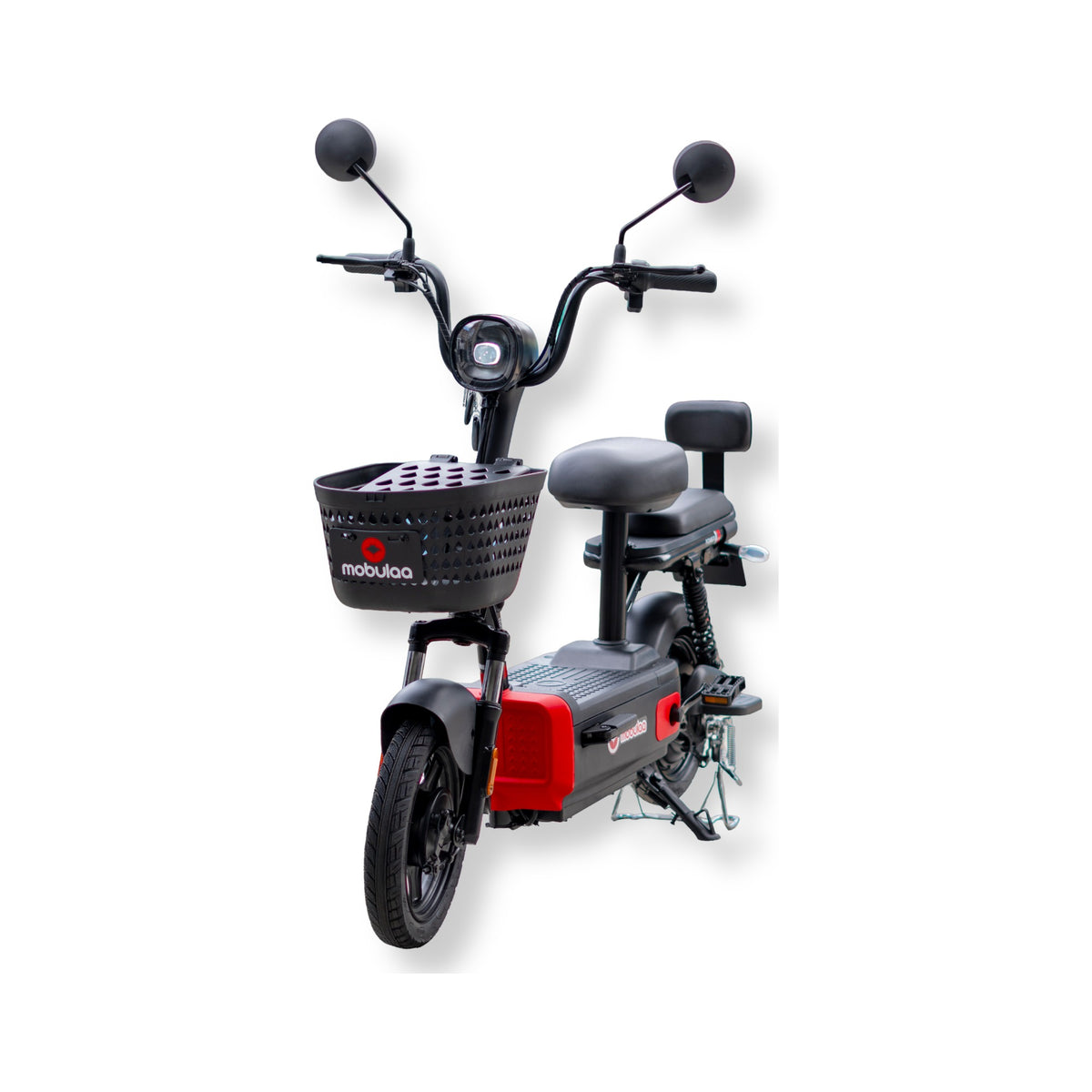 Bicimoto eléctrica Mobulaa Camellito de color negro sobre fondo blanco