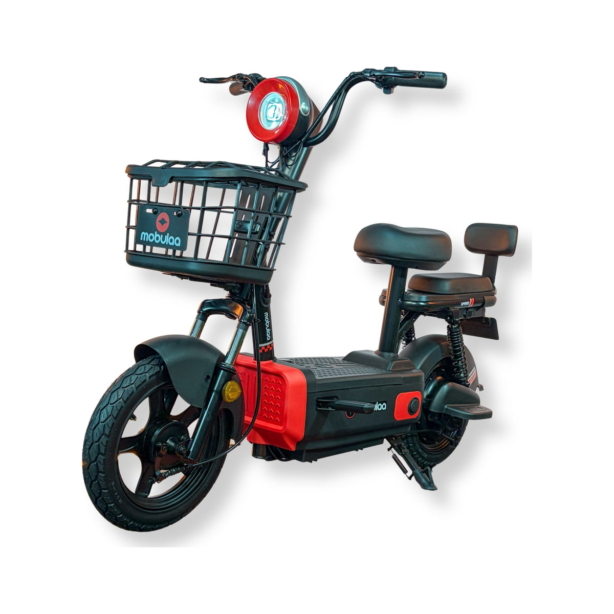 Bicimoto eléctrica Mobulaa EB-1C en verde petróleo sobre fondo blanco