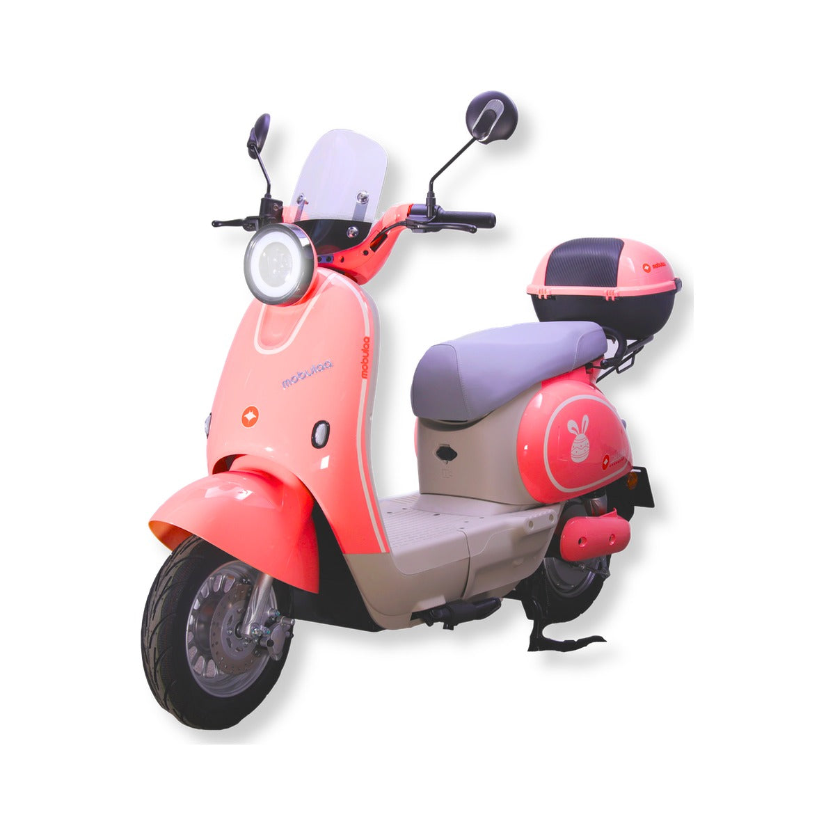 Bicimoto eléctrica Mobulaa Girl 4 Litio en tono coral sobre fondo blanco