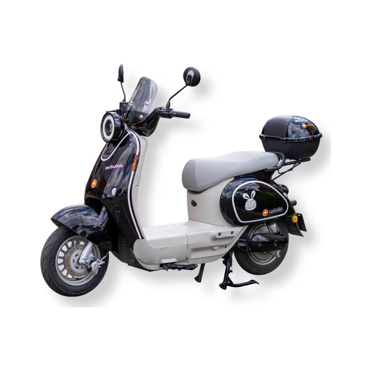 Bicimoto eléctrica Mobulaa Girl 4 Litio de color blanco sobre fondo blanco